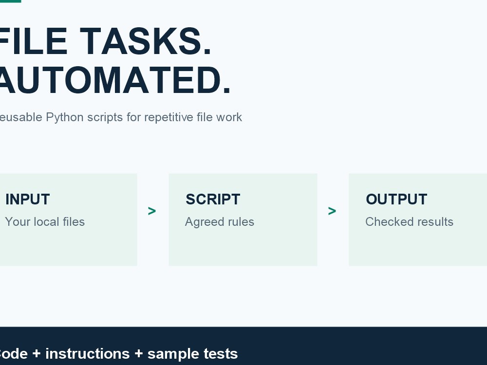 Python Input Examples A Python script to automate one repetitive file-processing task | Upwork