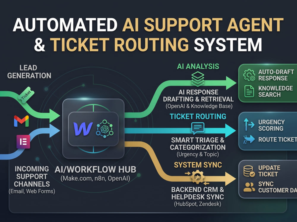 An automated AI agent and ticket routing system using Make and OpenAI ...