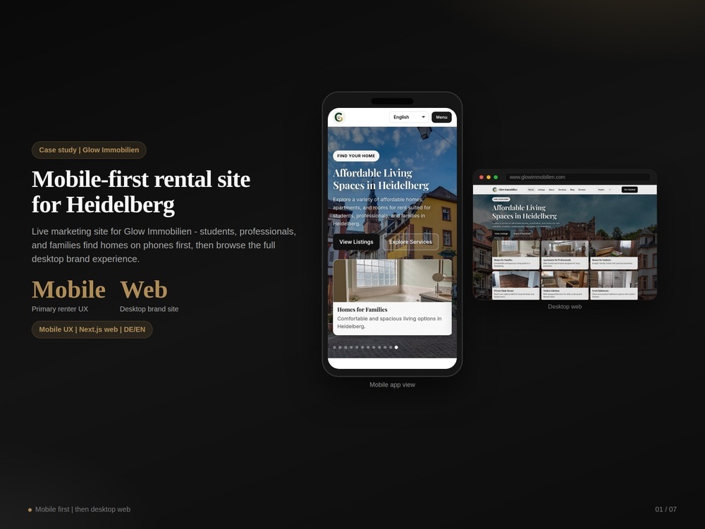 A mobile-first rental website like Glow Immobilien | Upwork