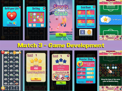 Puzzle Match 3 Hyper casual game in unity for Android & iPhone