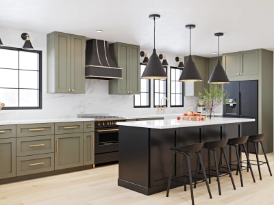 Design for your kitchen and bathroom interior in 3d rendering