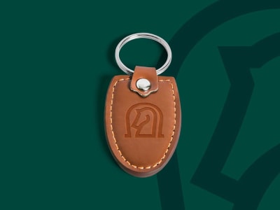 Ridge Leather Keychain