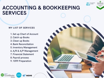 Full cycle Accounting services in Quickbooks, XERO, Wave & Excel