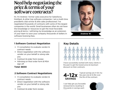 Negation services for Software contracts, Save thousands on SaaS contracts!