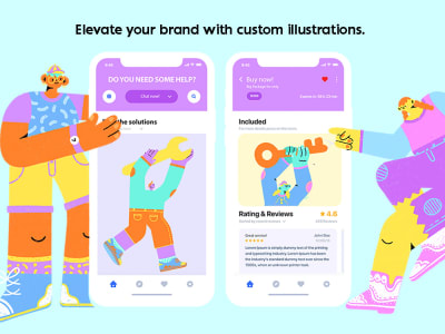Modern flat illustrations for website and apps