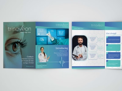 Modern business tri fold or bi fold brochure for medical, real estate,pdf