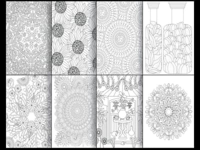Adult floral coloring pages