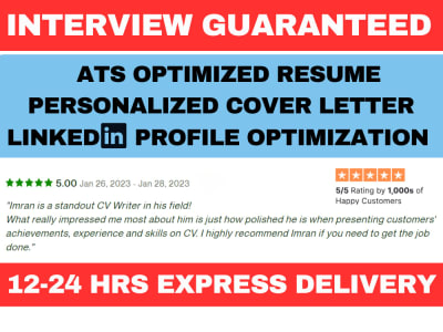 ATS Compliant Resume/CV, Cover Letter, LinkedIn in 24 hrs