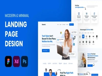 Modern landing page design, website landing page WordPress landing page