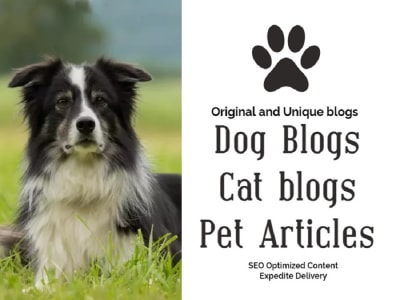 Unique, compelling seo dog, cat and pet blog post or articles