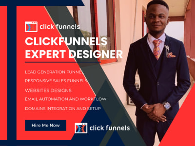 Clickfunnels landing page, sales funnel as a clickfunnels designer