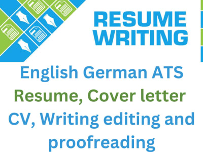 English German ATS Resume, Cover letter CV Writing editing and proofreading