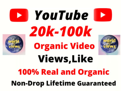 Organic Youtube Views| 10,000+ YouTube Views& 2000 Like for your Youtube
