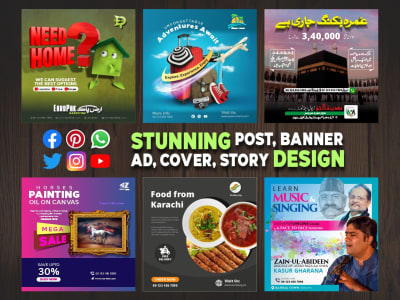 Social Media Design: Facebook, Instagram, Twitter, Pinterest, WhatsApp Post