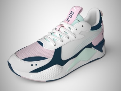 A realistic looking 3d model of any footwear