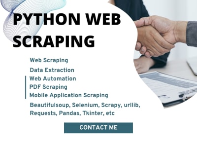 Web Scraping, Data Scraping, Data Extraction and Web Automation service
