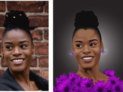 A beautiful vector portrait (scalable) based on a picture.
