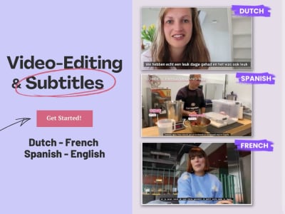 Video-editing and subtitles (english, french, spanish, dutch)