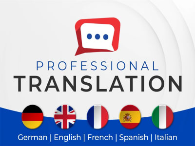 Translations English, German, French, Italian, Spanish and Bangali