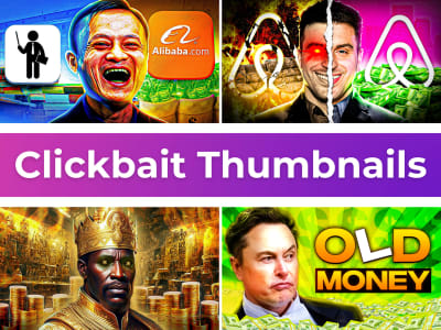 High CTR, Eye-catching and Clickbait Youtube Thumbnail Design in 24 hours