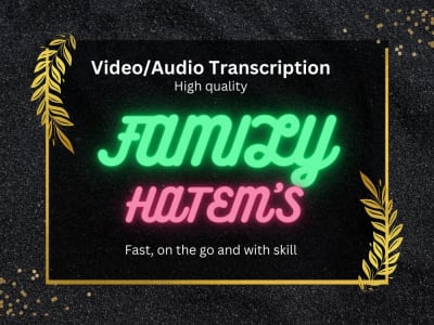 Video/Audio Transcription "All Transcription Services"   (HFT)