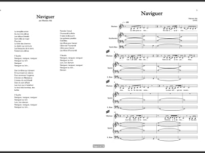 Elegantly engraved sheet music