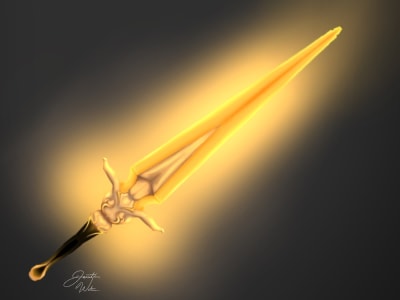 Concept designs for fantasy weapons and other objects