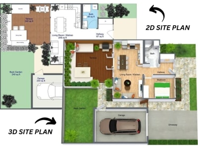 2D site plan and landscape design