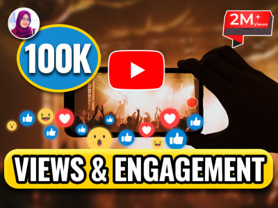 100k views & engagements For Your YouTube video