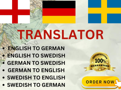 A well translated file and documents from English to German to Swedish.