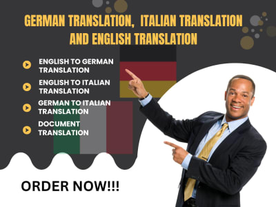 A Native English to German and Italian Translation