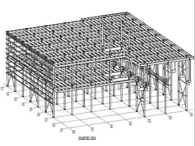 Steel shop drawings with 3d Tekla Model and take-off.