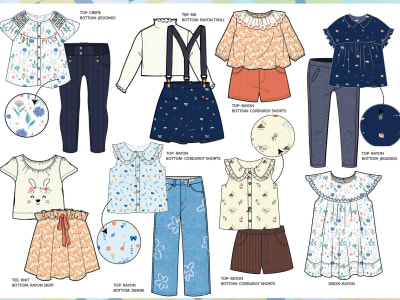 Fashion design for kids and babies clothing or underwear cads and tech  packs by Annachiderli
