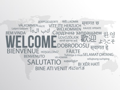Translations in Russian, English, and Arabic.