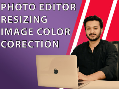 Photo editor resizing the image color correction