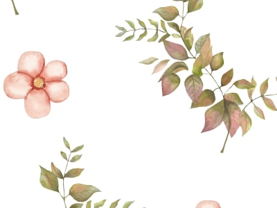 Watercolor pattern drawn by hand, scanned and retouched.
