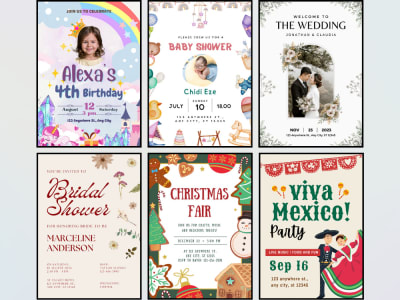 Premium Invitation Card for Birthday, Wedding, Baby, Parties And Holiday.