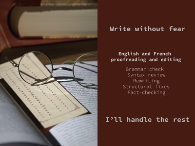 A thorough English and French proofreading