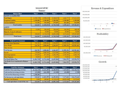 Financial analysis, projections and financial model with Comments