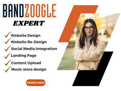 A bandzoogle landing page, bandzoogle website & bandzoogle music website