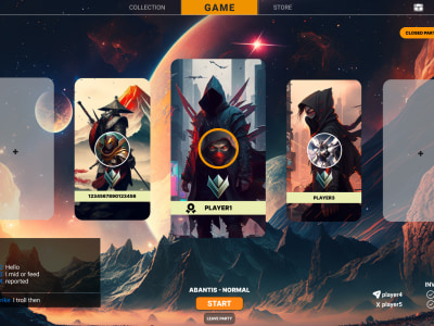 Game minimalistic UI design in Figma