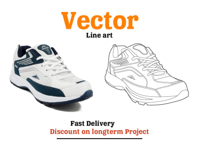 Clean vector line art of your product for instruction manuals