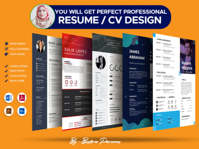 Professional Resume Design or Modern CV Cover Letter