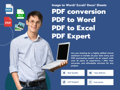 PDF Conversion to fillable forms, edit PDFs and convert to Word/Excel.