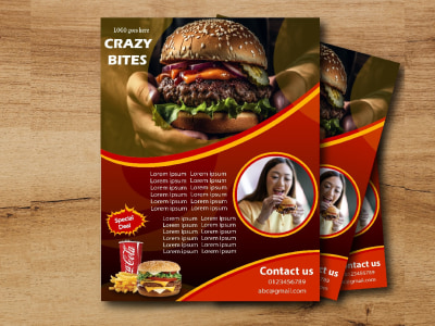 A professional food flyer, restaurant flyer, nutrition flyer and media kits