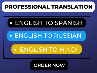 Professional Translation English to Spanish | English to Russian and Hindi|