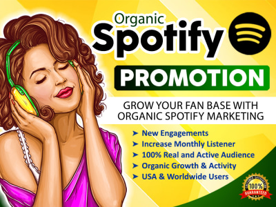Real and organic spotify promotion to growth monthly listener