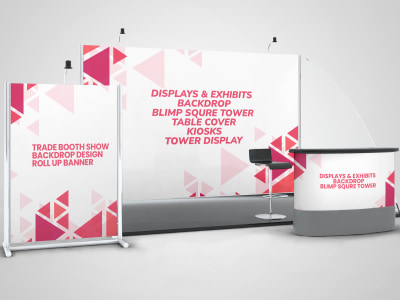 Design trade show booth and backdrop for your exhibition