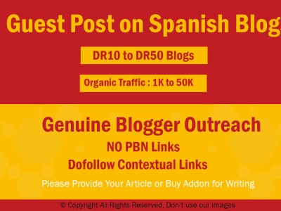 Guest posts on Spanish Blog DR 10-40 and 1K+ Traffic