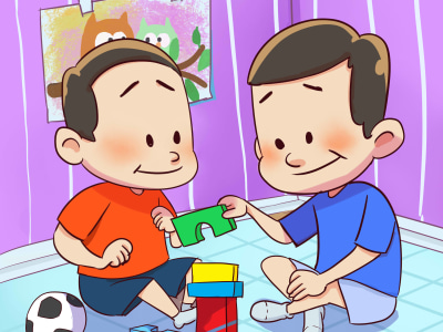 Children book in cartoon style